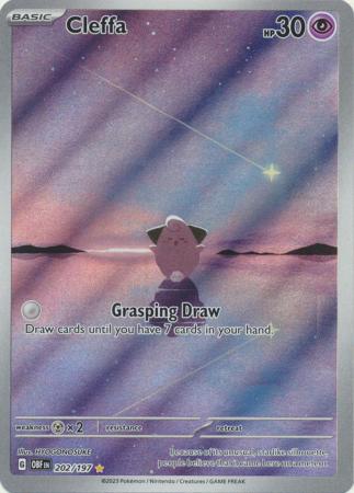 Card: Scarlet & Violet: Obsidian Flames Single, Cleffa - 202/197 - Illustration Rare