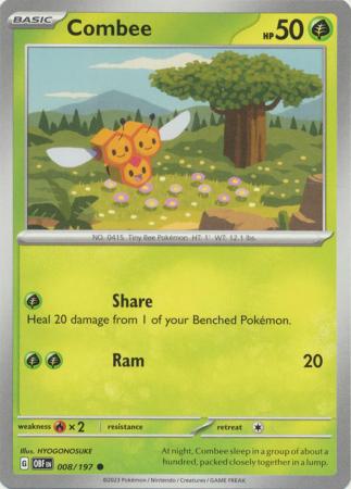 Card: Scarlet & Violet: Obsidian Flames Single, Combee - 008/197 - Common