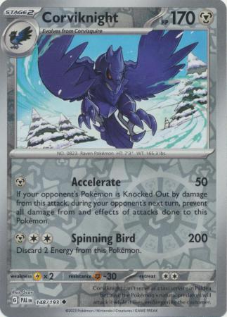 Card: Scarlet & Violet: Paldea Evolved Singles, Corviknight - 148/193 - Uncommon Reverse Holo