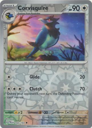 Card: Scarlet & Violet: Paldea Evolved Singles, Corvisquire - 165/193 - Uncommon Reverse Holo