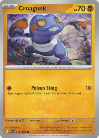 Card: Scarlet & Violet: Paldea Evolved Singles, Croagunk - 114/193 - Common