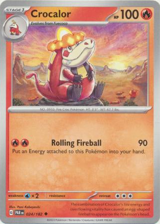 Card: Scarlet & Violet: Paradox Rift Singles, Crocalor - 024/182 - Uncommon