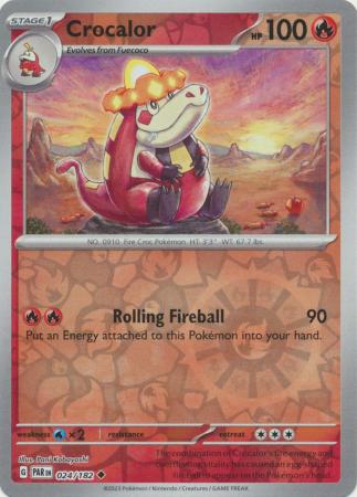 Card: Scarlet & Violet: Paradox Rift Singles, Crocalor - 024/182 - Uncommon Reverse Holo