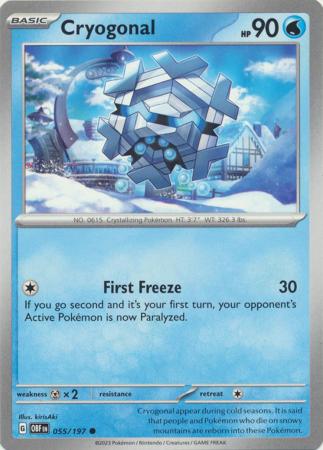 Card: Scarlet & Violet: Obsidian Flames Single, Cryogonal - 055/197 - Common