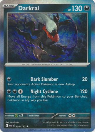 Card: Scarlet & Violet: Obsidian Flames Single, Darkrai - 136/197 - Holo Rare