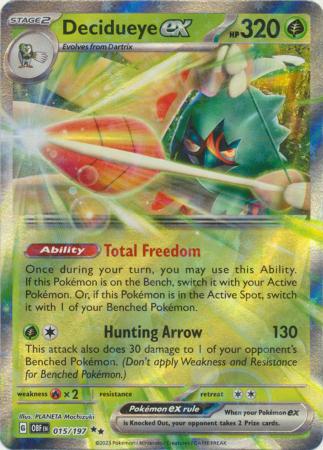 Card: Scarlet & Violet: Obsidian Flames Single, Decidueye ex - 015/197 - Ultra Rare