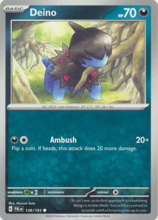 Card: Scarlet & Violet: Paldea Evolved Singles, Deino - 138/193 - Common