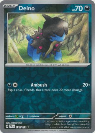 Card: Scarlet & Violet: Paldea Evolved Singles, Deino - 138/193 - Common Reverse Holo