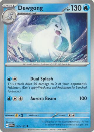 Card: Scarlet & Violet: 151 Singles, Dewgong - 087/165 - Uncommon