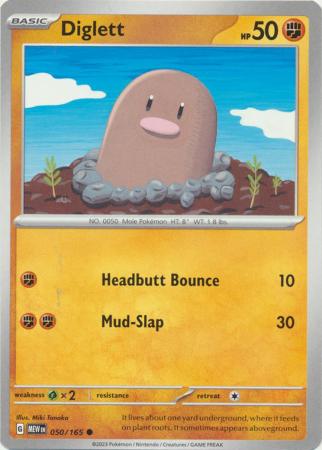 Card: Scarlet & Violet: 151 Singles, Diglett - 050/165 - Common