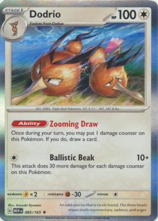 Card: Scarlet & Violet: 151 Singles, Dodrio - 085/165 - Holo Rare