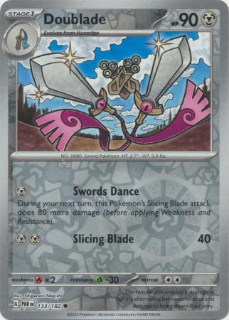 Card: Scarlet & Violet: Paradox Rift Singles, Doublade - 133/182 - Common Reverse Holo