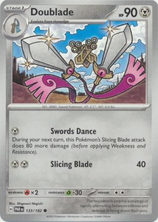 Card: Scarlet & Violet: Paradox Rift Singles, Doublade - 133/182 - Common