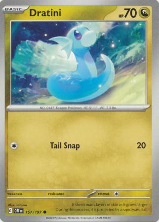 Card: Scarlet & Violet: Obsidian Flames Single, Dratini - 157/197 - Common