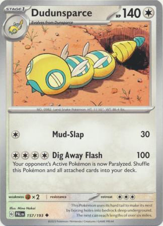 Card: Scarlet & Violet: Paldea Evolved Singles, Dudunsparce - 157/193 - Uncommon