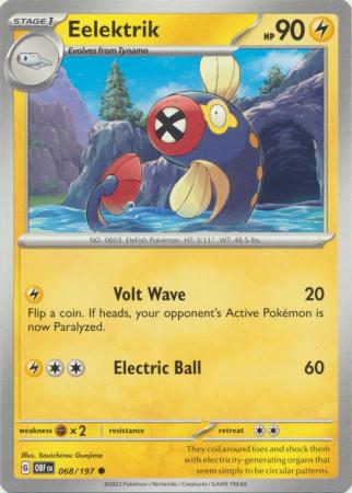 Card: Scarlet & Violet: Obsidian Flames Single, Eelektrik - 068/197 - Common
