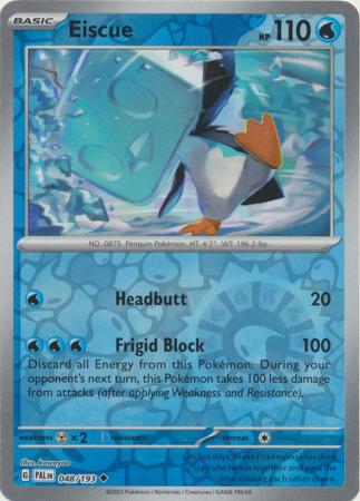 Card: Scarlet & Violet: Paldea Evolved Singles, Eiscue - 048/193 - Uncommon Reverse Holo