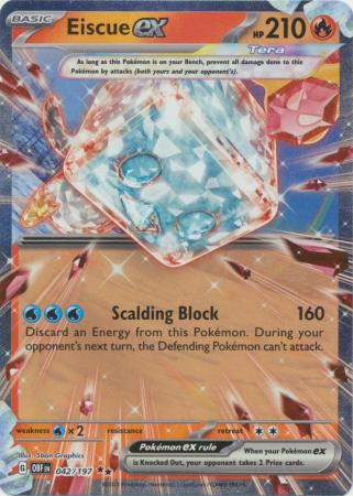 Card: Scarlet & Violet: Obsidian Flames Single, Eiscue ex - 042/197 - Ultra Rare
