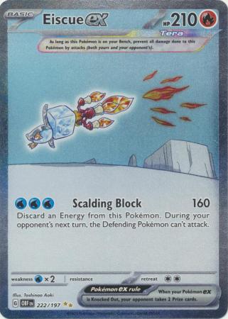 Card: Scarlet & Violet: Obsidian Flames Single, Eiscue ex - 222/197 - Special Illustration Rare