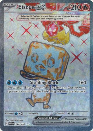 Card: Scarlet & Violet: Obsidian Flames Single, Eiscue ex - 210/197 - Full Art Secret Rare