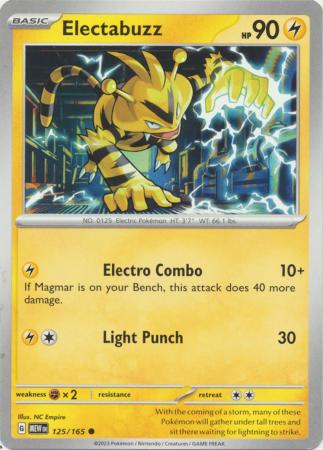 Card: Scarlet & Violet: 151 Singles, Electabuzz - 125/165 - Common