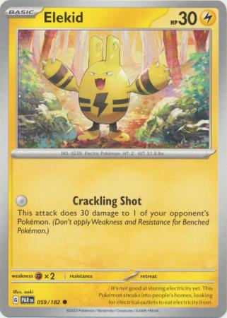 Card: Scarlet & Violet: Paradox Rift Singles, Elekid - 059/182 - Common