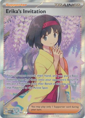 Card: Scarlet & Violet: 151 Singles, Erika's Invitation - 196/165 - Full Art Secret Rare