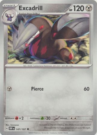 Card: Scarlet & Violet: Obsidian Flames Single, Excadrill - 147/197 - Uncommon
