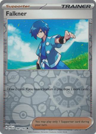Card: Scarlet & Violet: Paldea Evolved Singles, Falkner - 180/193 - Uncommon Reverse Holo