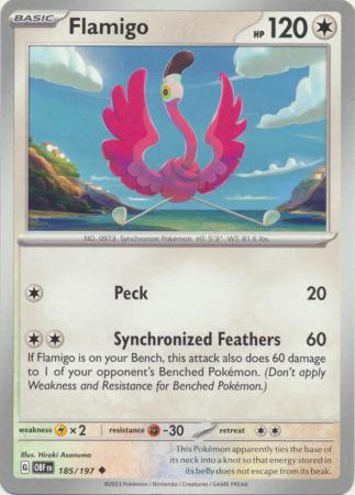 Card: Scarlet & Violet: Obsidian Flames Single, Flamigo - 185/197 - Uncommon