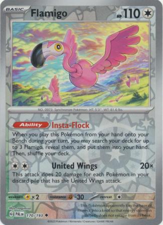 Card: Scarlet & Violet: Paldea Evolved Singles, Flamigo - 170/193 - Uncommon Reverse Holo