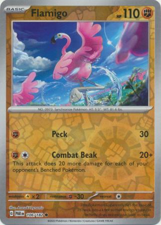 Card: Scarlet & Violet: Paradox Rift Singles, Flamigo - 106/182 - Common Reverse Holo