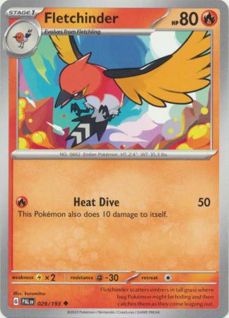 Card: Scarlet & Violet: Paldea Evolved Singles, Fletchinder - 029/193 - Uncommon