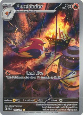 Card: Scarlet & Violet: Paldea Evolved Singles, Fletchinder - 199/193 - Illustration Rare