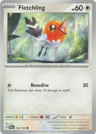 Card: Scarlet & Violet: Paldea Evolved Singles, Fletchling - 163/193 - Common