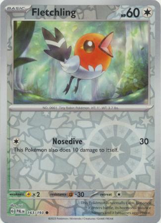 Card: Scarlet & Violet: Paldea Evolved Singles, Fletchling - 163/193 - Common Reverse Holo
