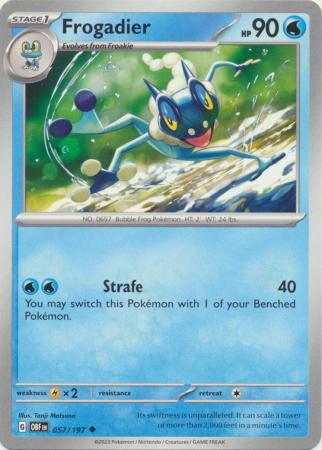 Card: Scarlet & Violet: Obsidian Flames Single, Frogadier - 057/197 - Uncommon