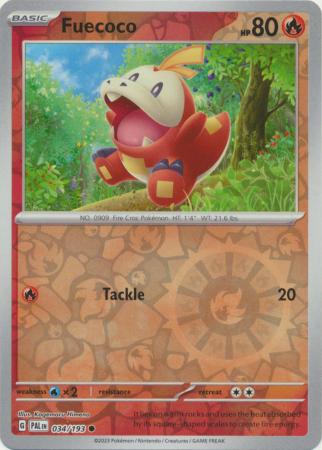 Card: Scarlet & Violet: Paldea Evolved Singles, Fuecoco - 034/193 - Common Reverse Holo