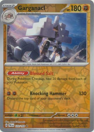 Card: Scarlet & Violet: Paldea Evolved Singles, Garganacl - 123/193 - Holo Rare Reverse Holo