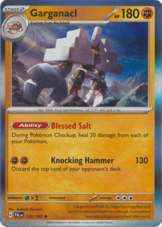Card: Scarlet & Violet: Paldea Evolved Singles, Garganacl - 123/193 - Holo Rare