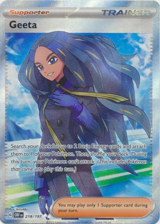 Card: Scarlet & Violet: Obsidian Flames Single, Geeta - 218/197 - Full Art Secret Rare