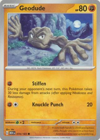 Card: Scarlet & Violet: 151 Singles, Geodude - 074/165 - Common
