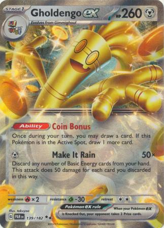 Card: Scarlet & Violet: Paradox Rift Singles, Gholdengo ex - 139/182 - Ultra Rare