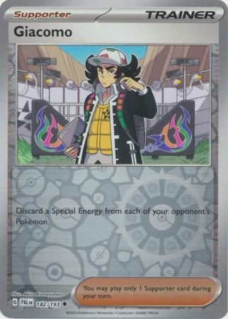 Card: Scarlet & Violet: Paldea Evolved Singles, Giacomo - 182/193 - Uncommon Reverse Holo