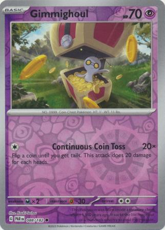 Card: Scarlet & Violet: Paradox Rift Singles, Gimmighoul - 088/182 - Common Reverse Holo