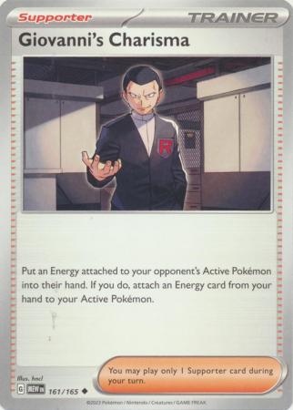 Card: Scarlet & Violet: 151 Singles, Giovanni's Charisma - 161/165 - Uncommon