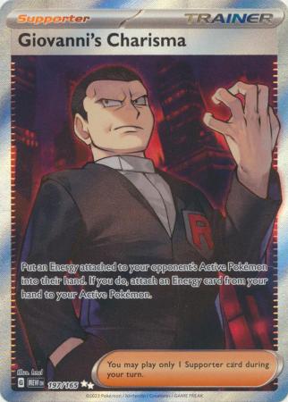 Card: Scarlet & Violet: 151 Singles, Giovanni's Charisma - 197/165 - Full Art Secret Rare