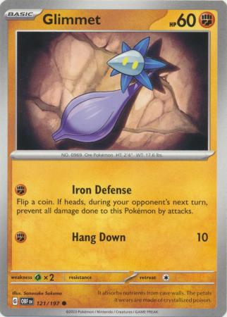 Card: Scarlet & Violet: Obsidian Flames Single, Glimmet - 121/197 - Common