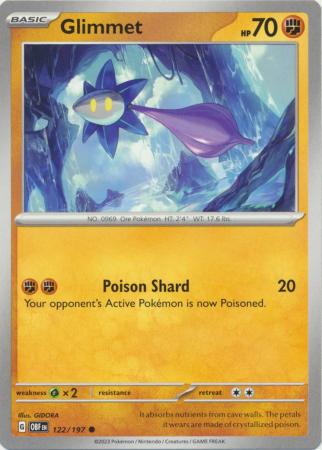 Card: Scarlet & Violet: Obsidian Flames Single, Glimmet - 122/197 - Common
