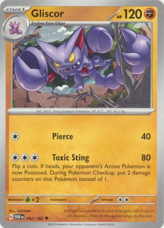 Card: Scarlet & Violet: Paradox Rift Singles, Gliscor - 092/182 - Uncommon